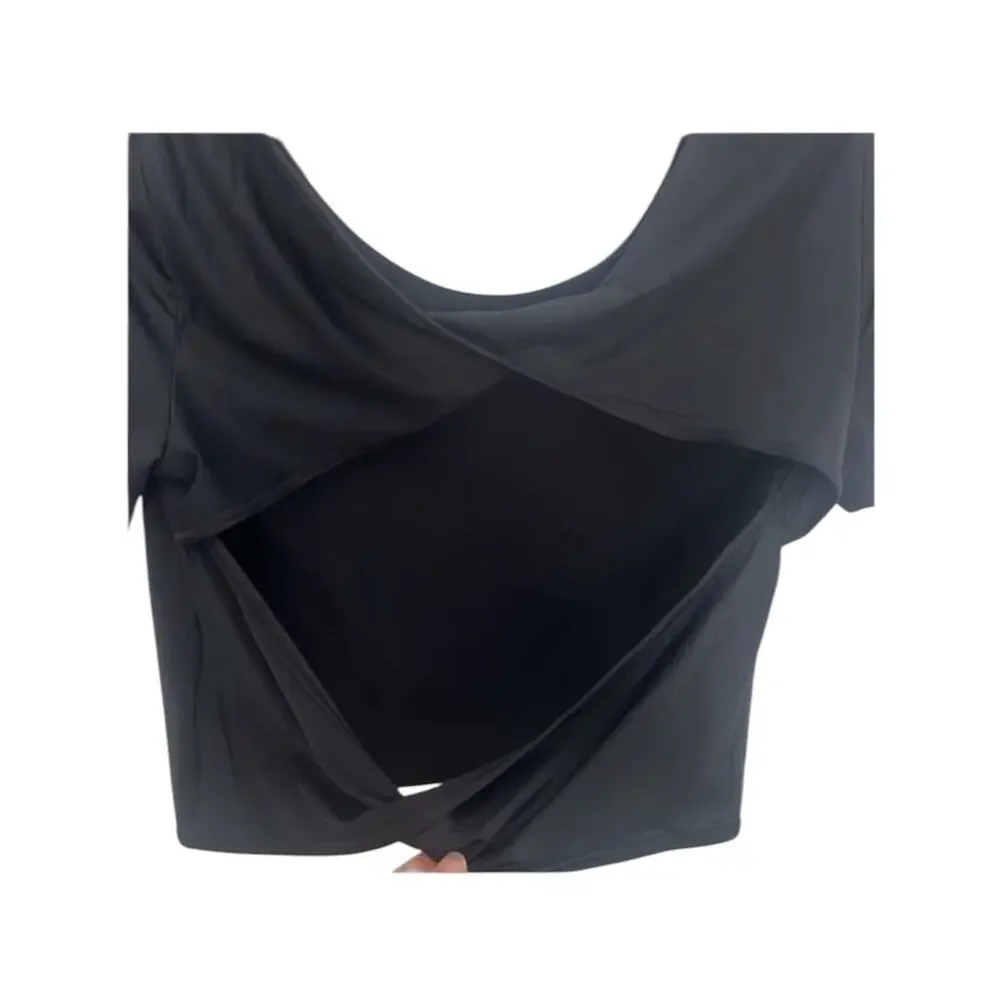 Nike One Womens Dri-Fit Crop Twist Short Sleeve Top Size XL